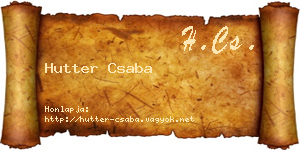 Hutter Csaba névjegykártya