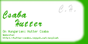 csaba hutter business card